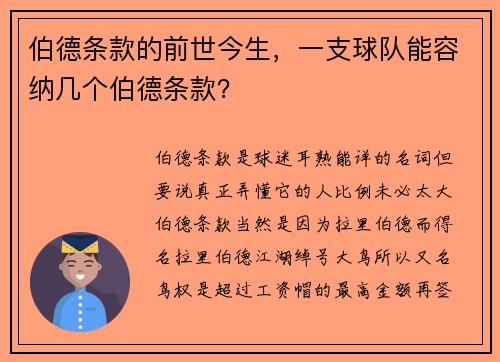 伯德条款的前世今生，一支球队能容纳几个伯德条款？
